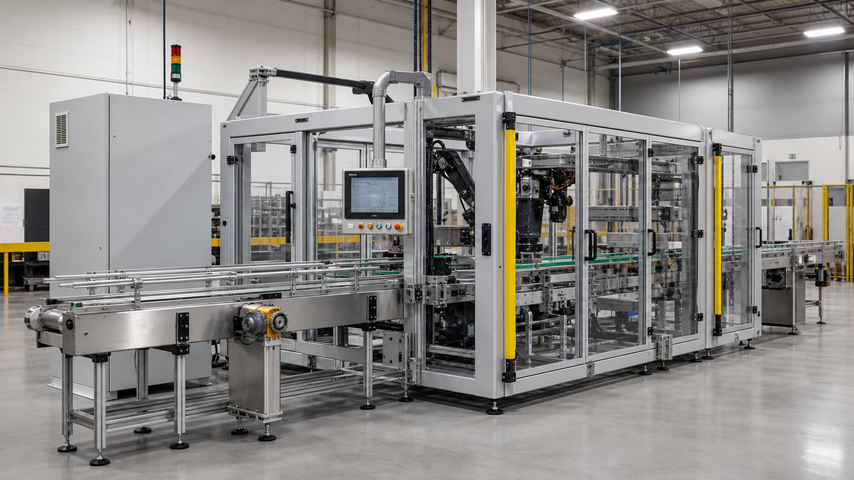 Concept image of an integrated robotic packaging system